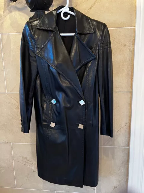 Bottega Veneta Black Leather Coat