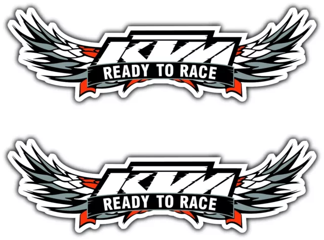 2X Ktm Ready To Race Decal Sticker 3M Moto Helmet Vehicle Window Car Racing Gp