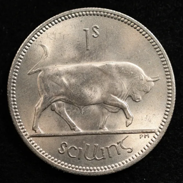 Ireland 1 Shilling 1968, Coin, Km# 14A, Irish Harp, Bull, Inv#E150