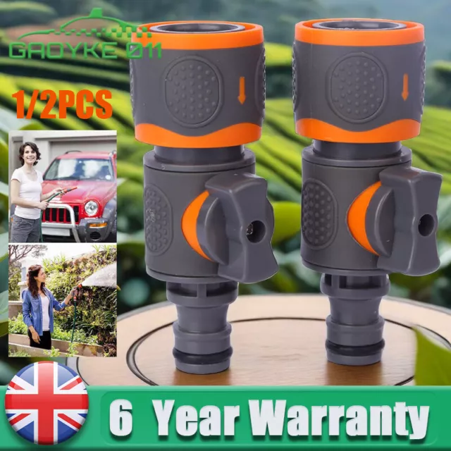 Garden Hose Quick Connector Shut Off Valve 16mm Garden Watering Coupling Adapter