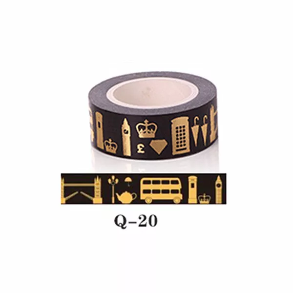 10M Multi-colour Metallic Gold Craft Washi Paper Tape Scrapbook Adhesive Sticker