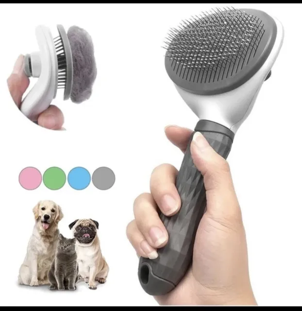 Pet Hair Remover Dog Cat Comb Grooming Massage Deshedding Self Cleaning Brush ,