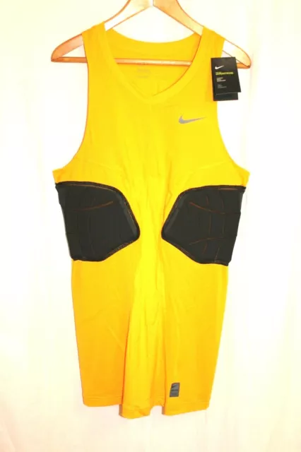 NWT Nike Pro Hyperstrong Targeted Impact Compression Tank Shirt Yellow Black