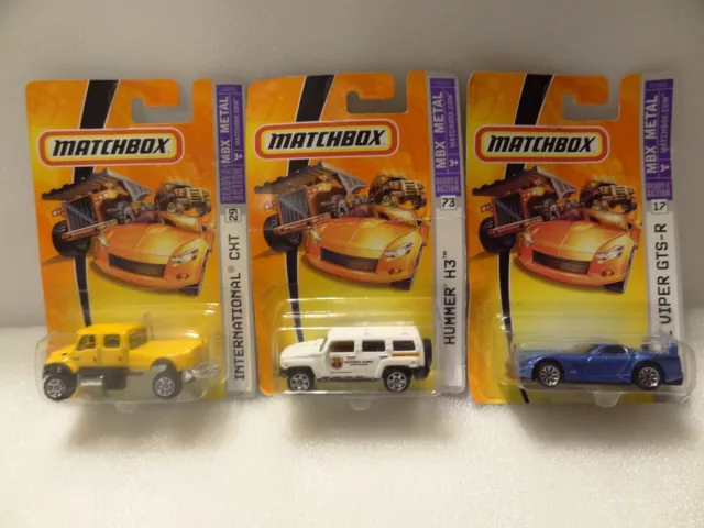 Matchbox Die-Cast Cars Lot 3 International CXT Hummer H3 Dodge Viper GTS-R