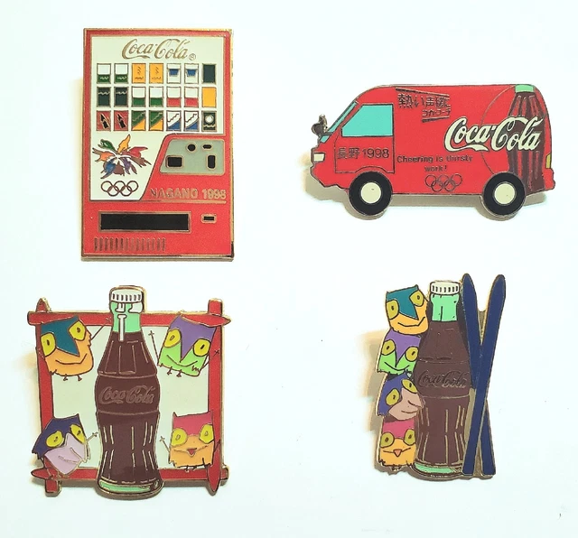 Nagano Japan 1998 4 Coca-Cola Sponsor Pins