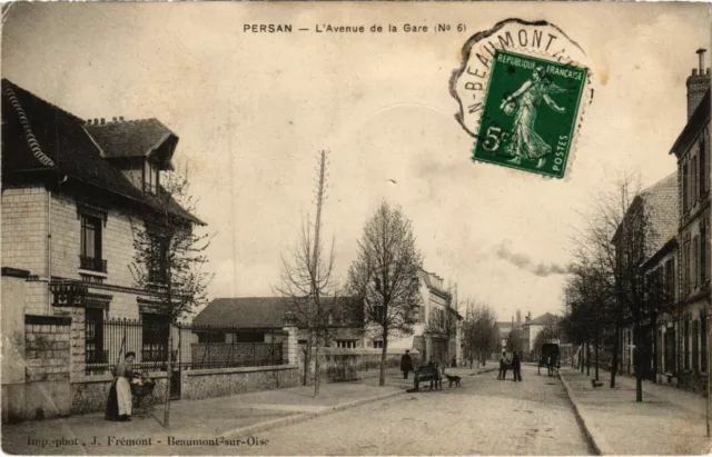 CPA PERSAN - L'Avenue de la Gare (107751)