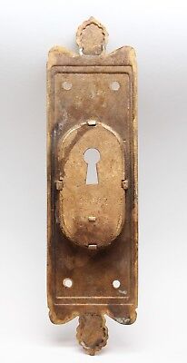 Antique Neoclassical Brass Pocket Door Plate 3