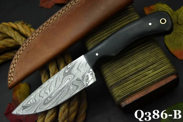 9.0"OAL Custom Hand Forged Damascus Steel Hunting Knife Handmade (Q386-B)