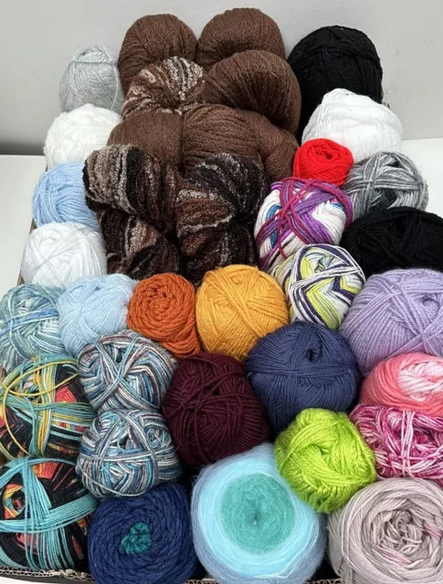 36 Ball Joblot Bundle Budget / Seconds Knitting Crochet Craft Yarn Wool - 3400g