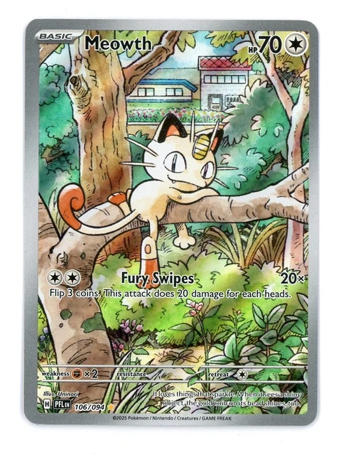 2025 POKEMON MEGA Evolution Phantasmal Flames #106/094 Meowth ...