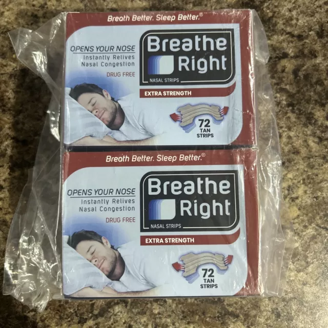 breathe right extra strength nasal strips 144 total tan strips