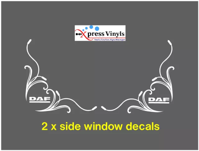 DAF window decals x 2. DAF truck cab window graphics stickers XG XG+ XF CF