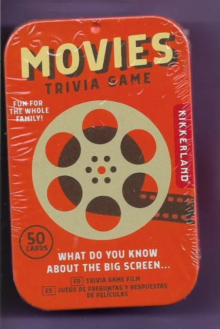 Movies Trivia Game by Kikkerland - New/Sealed Family Fun Card Game