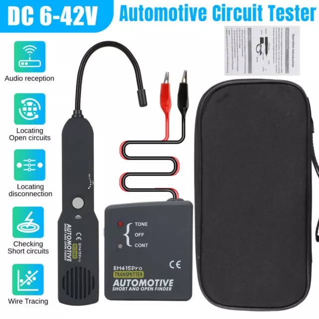 DC 6-42V Car Wire Tracker Tool Automotive Short and Open Finder Circuit Tester