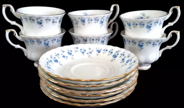 Royal Albert Memory Lane 6x Tea Cups & 6x Saucer Set Bone China Made In England