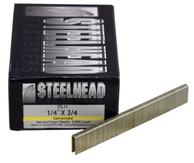 Steelhead STL11 18-Gauge 1/4-inch by 3/4-inch Galvanized Staples, 5,000-Pack