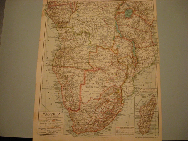 AFRIKA KOLONIEN KARTE Süd AfrikaDeutsche Schutzgebiete von 1903