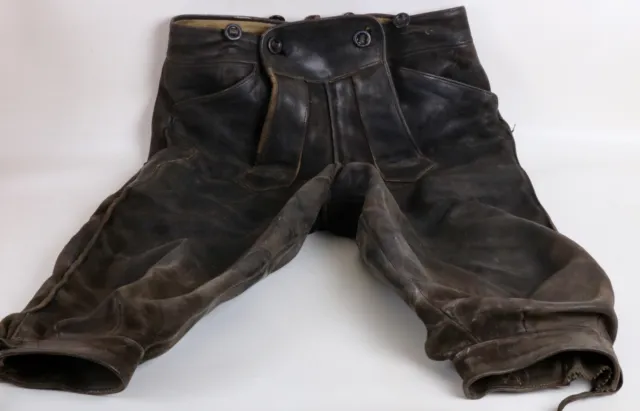 Antique Leather Trousers With Knopflatz Um 1920/1930 Beautiful Patina