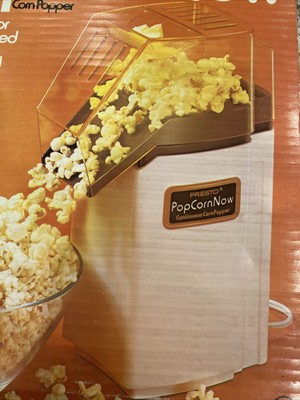 New Old Stock Vintage Presto Continuous Hot Air Popcorn Now Maker Auto Butter