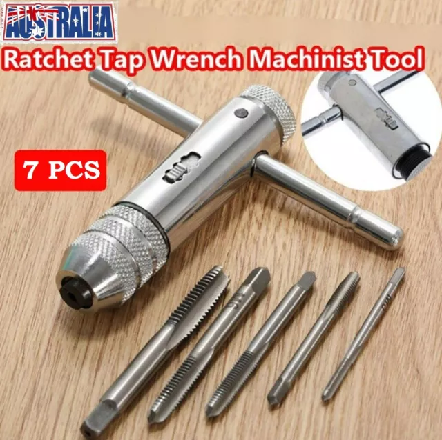 Ratchet Tap Wrench T-Handle Bar Type Ratcheting Thread Extractor Tapping Tool