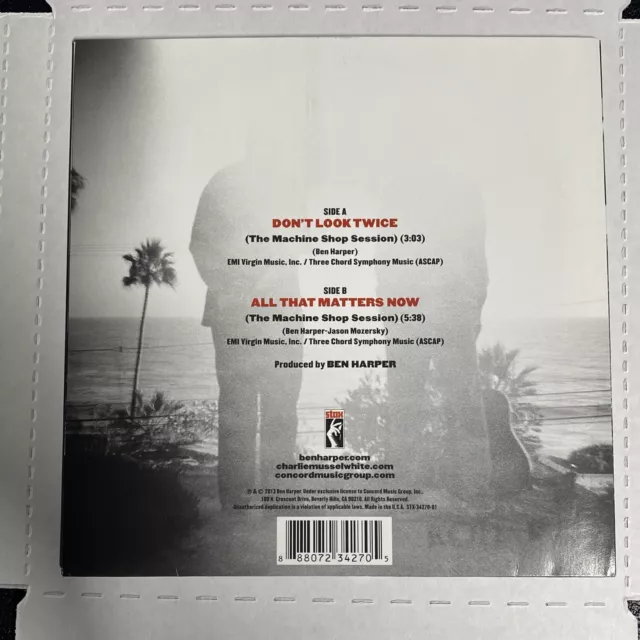 Ben Harper 7” 45 Vinyl Record Album-Charlie Musselwhite Don't Look Twice-New 2