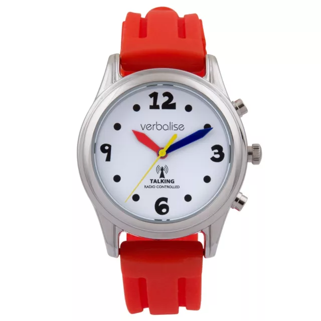 Verbalise Radio Controlled Talking Watch with Red Silicone Strap VCH-18RD