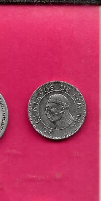 HONDURAS KM83a.1 1994 VF-VERY FINE CIRCULATED OLD VINTAGE 20 CENTAVOS COIN