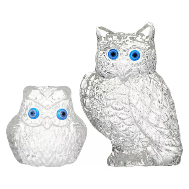 1 Set of Natural Crystal Stone Statue Owl Figurine Desktop Decoration Crystal