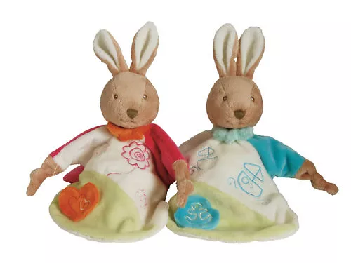 BABY SAFE soft plush toy RABBIT BUNNY doudou security comforter blanket  *NEW*