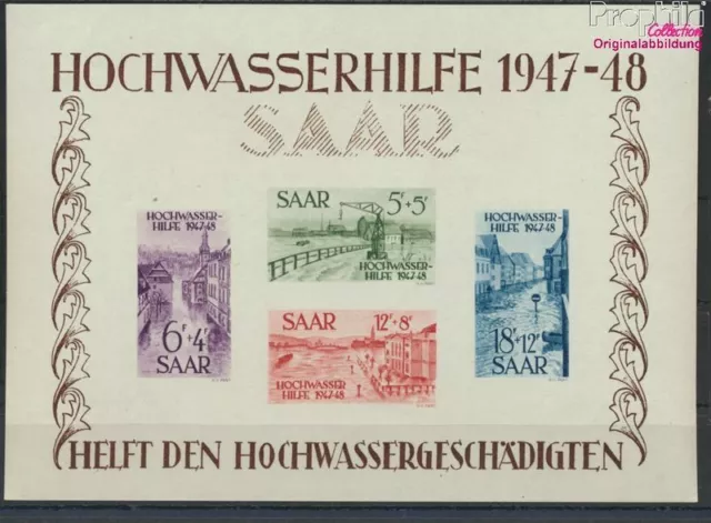 Briefmarken Saarland 1948 Mi Block1 mit Falz (9696748