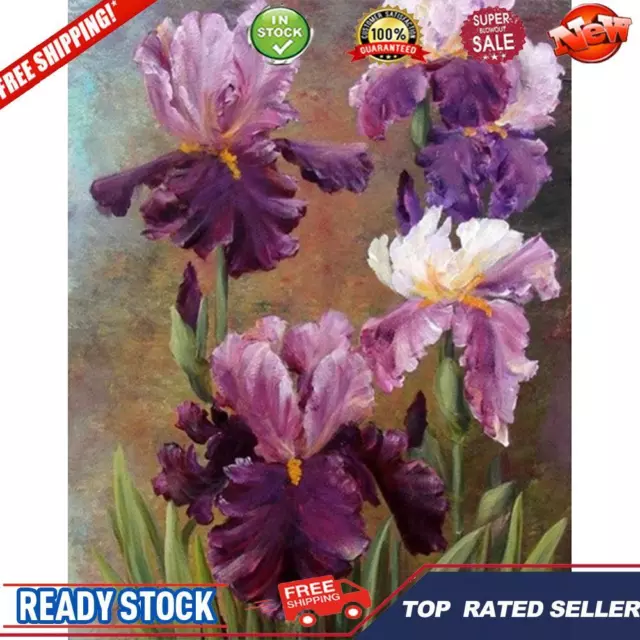 Purple Flower Canvas Painting Oil Paint By Numbers Wall Art Home Decor Posters