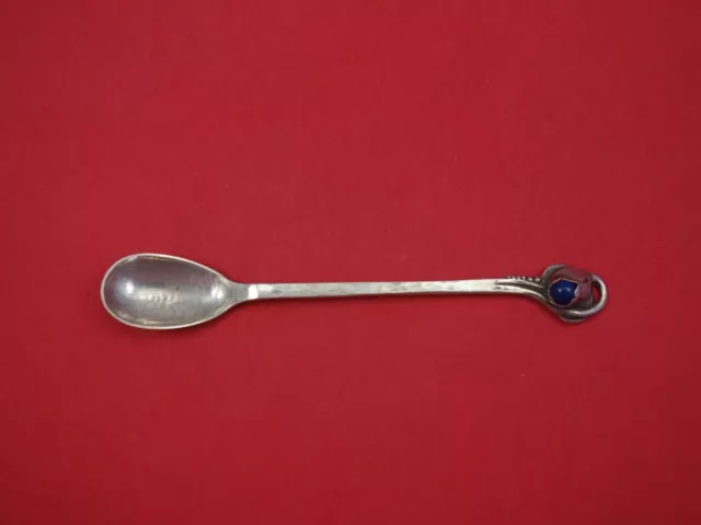 Blossom by Evald Nielsen Sterling Silver Olive Spoon with Applied Stone 6 1/4"