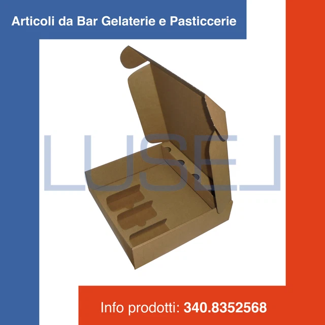 ONLY BOXES Pack Da 4 Astucci Porta 2 Bottiglie In Cartone Kraft Con Manico In Iuta E Separatore