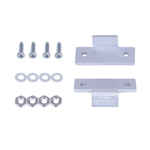 Aluminium-Scharnierhalterungen Für Technics Plattenspieler (SL-D2, SL-3200, SL-Q2, SL-B2, SL-D3 Usw.) – Silber, Inkl. Schrauben & Muttern, Für Staubschutz-Abdeckung
