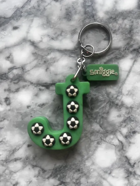 Smiggle J-Shaped Double-Sided Green Rubber Keyring Football