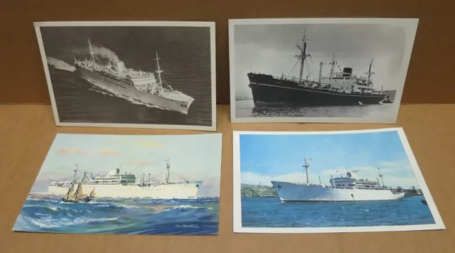 SHIP LINER Compagnie des Messageries Maritimes set of 4 cards