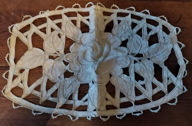 Doily Antique Embroidered Hand Linen Fabric
