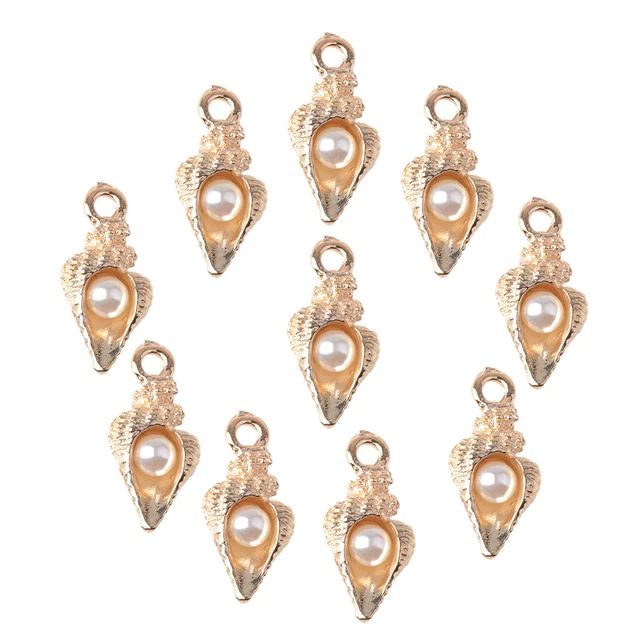 10 Stück Charms Anhänger Conch Perlen Schmuck Modeschmuck Herstellung Zubehör