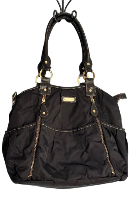 Storksak London Emily Diaper Bag Black Changing Pad Zippered Case