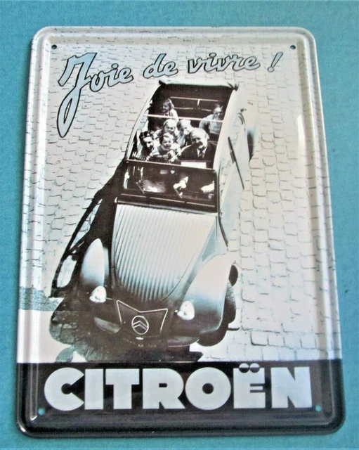 Plaque métal 15x21 - La liberté en 2 CV - Citroen | Boutique Clouet