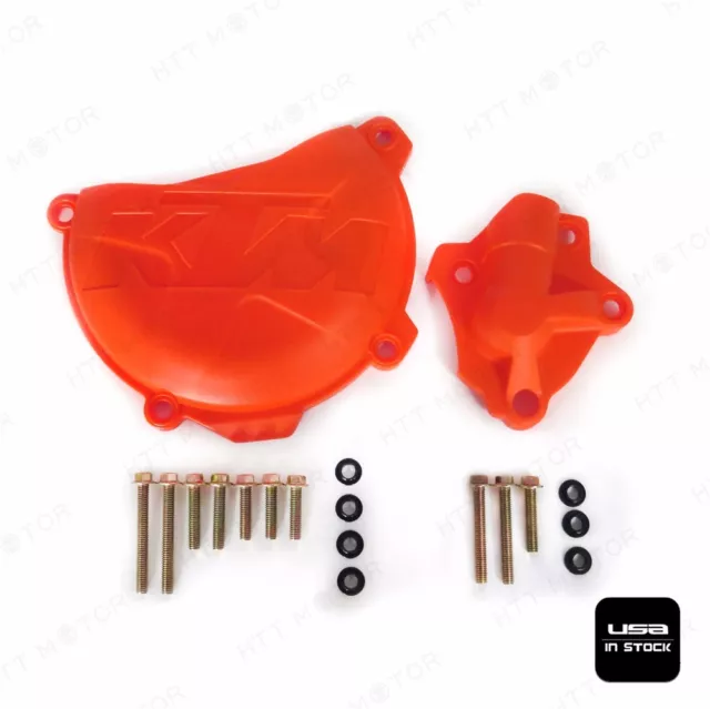 Water Pump + Engine Clutch Case Cover Guard For KTM 250 350 SXF EXCF SIX DAYS