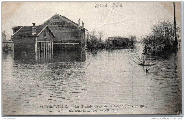 94 ALFORTVILLE - maisons inondees (crue 1910)