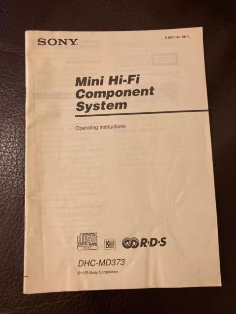 Sony Mini Hi-Fi DHC-MD373 Operating Instructions (Manual)