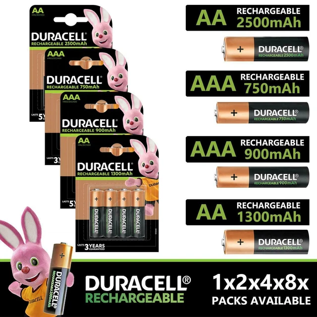 GENUINE DURACELL ULTRA Rechargeable Batteries PreCharged Duralock Aaa