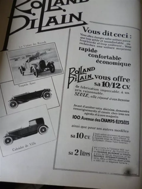 ROLLAND PILAIN 10/12 CV+ parfum LENTHERIC + ENGLEBERT papier ILLUSTRATION 1926