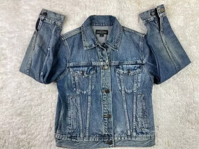 J Crew Indigo Denim Size M Womens Jean Jacket Med Wash Cotton