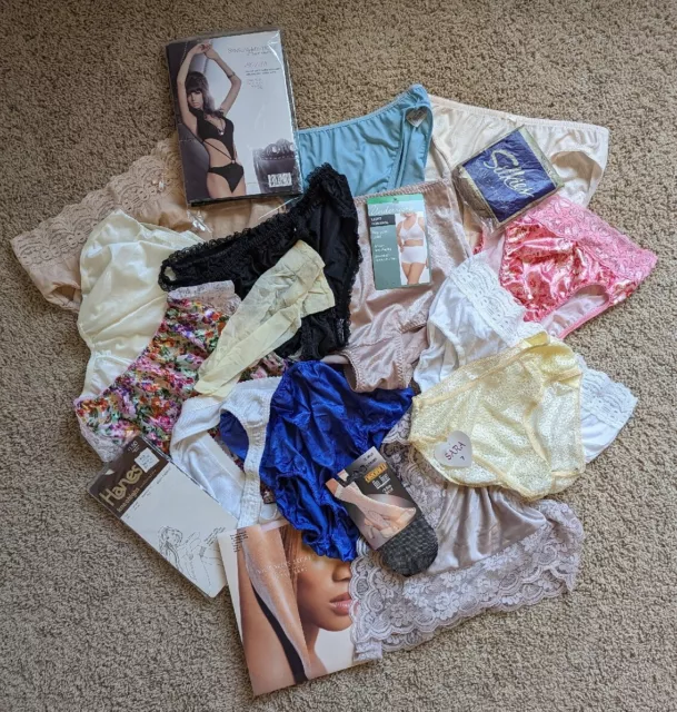 vtg LOT Vassarette Panties & More Victoria Secret Hosiery & Others size M L etc.