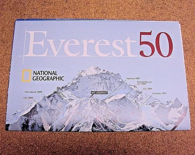National Geographic May 2003 Map Everest 50