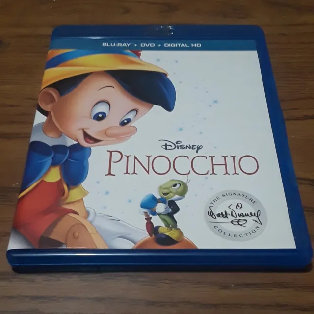 Disney Pinocchio Walt Disney Signature Collection Blu-Ray + DVD + W/Digital 3
