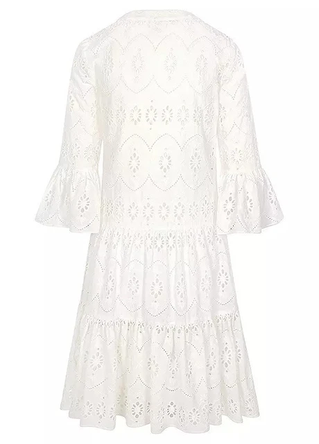 TOGETHER White Broderie Anglaise Lined Cool Summer Dress UK 14